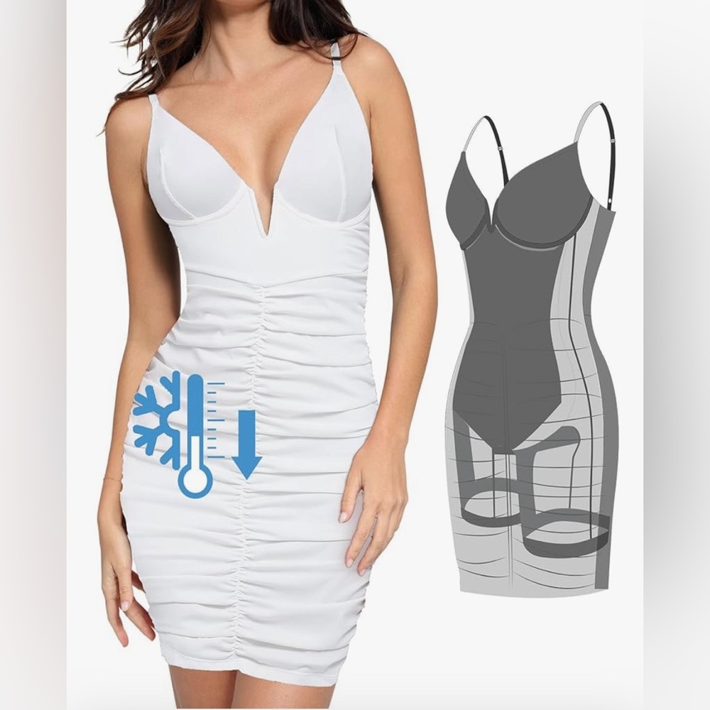 Popilush New W/O Tags. Corset Midi, V-Neck, Ruched Built in shape wear size L